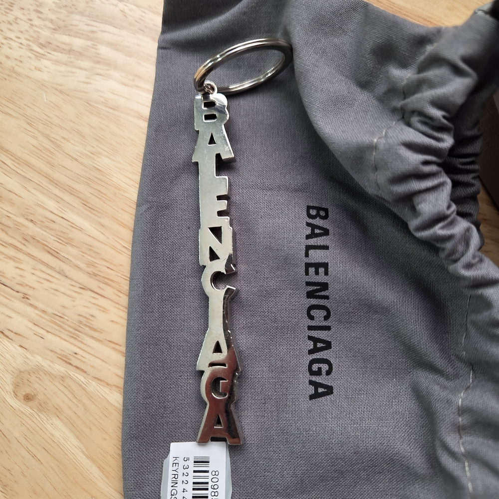 Balenciaga Silver Keychain Key Ring - Picture 15 of 16